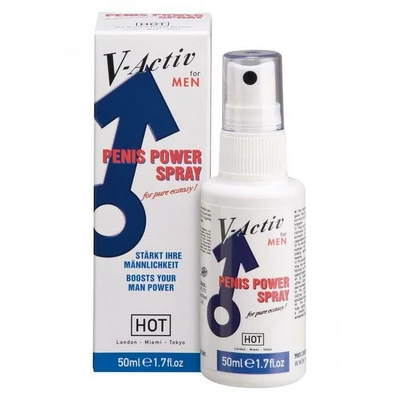 HOT V Activ Penis Power Spray For Men 50Ml - Spray wydłużający stosunek