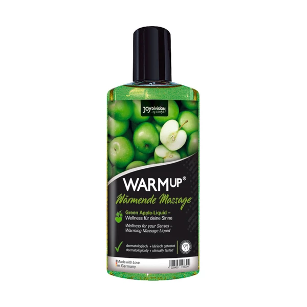 JoyDivision Warmup Green Apple, 150 Ml - Rozgrzewający olejek do masażu, jabłkowy