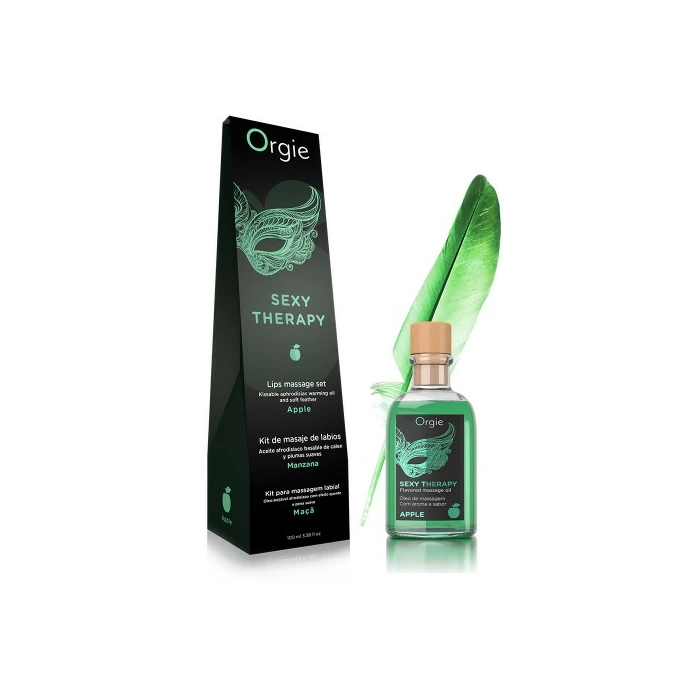 Orgie Lips Massage Kit Apple 100 Ml - Zestaw do masażu ust