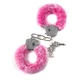Lola Toys Wristcuffs With Crisatls Bondage Pink  - Putá s kožušinou ružové