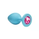 Lola Toys Anal Emotions Cutie Small Turquoise Pink Crystal  - Modrý análny kolík s diamantom