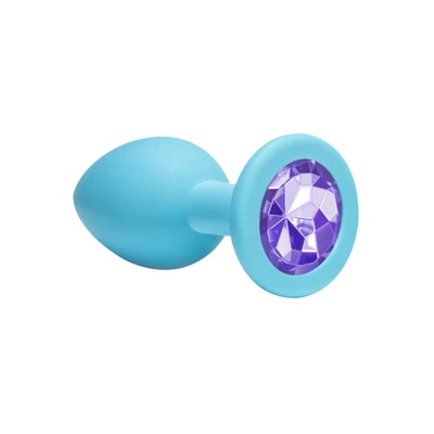 Lola Toys Anal Emotions Cutie Medium Turquoise Light Purple - Korek analny z diamentem, błękitny