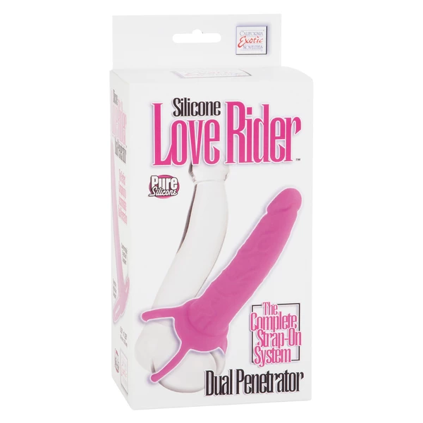 Love Rider Dual Penetrator Pink - Dildo strap on dla mężczyzny