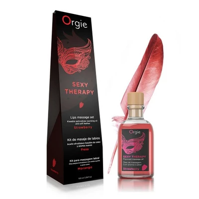 Orgie Lips Massage Kit Strawberry 100 Ml - Zestaw do masażu ust