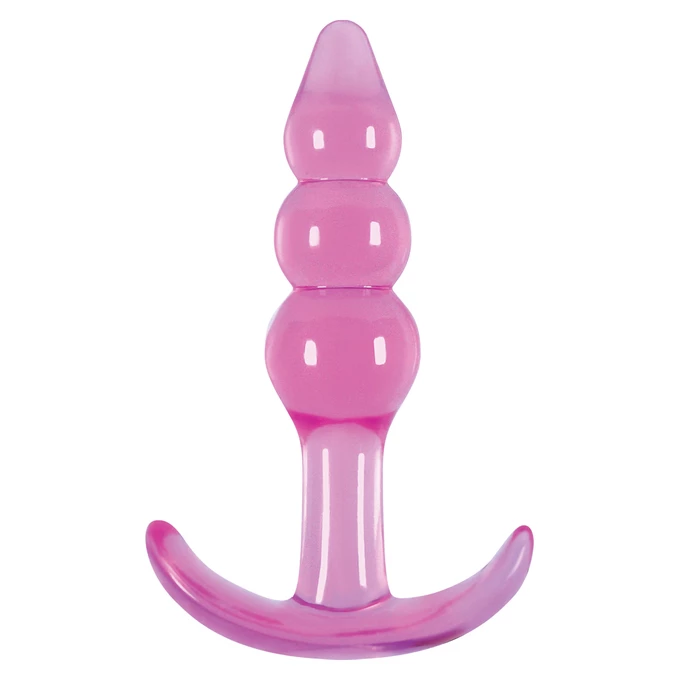 NS Novelties Jelly Rancher T-Plug Ripple Pink - Koraliki analne