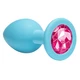 Lola Toys Anal Emotions Cutie Medium Turquoise Pink Crystal  - ružový análny kolík s diamantom