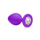 Lola Toys Anal Emotions Cutie Medium Purple Clear Crystal  - Fialový análny kolík s diamantom