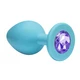Lola Toys Anal Emotions Cutie Small Turquoise Light Purple Crystal  - Modrý análny kolík s diamantom