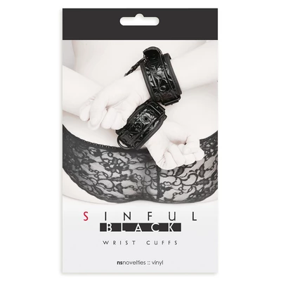 Sinful Wrist Cuffs Black - Kajdanki
