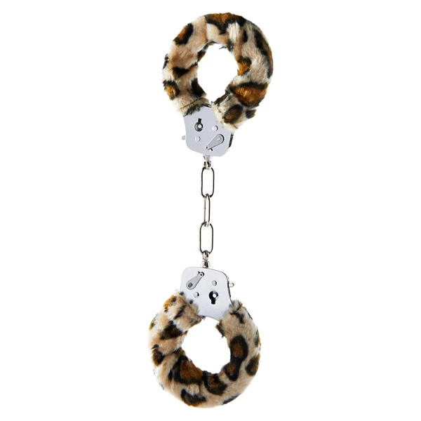ToyJoy Furry Fun Cuffs Leopard Plush - Kajdanki z futerkiem, panterka
