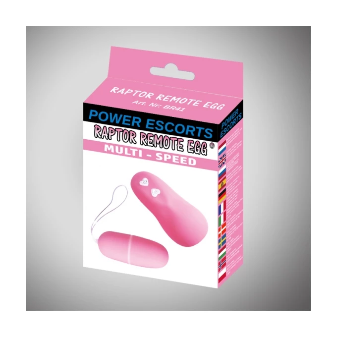 Power Escorts Raptor Remote Egg Pink Remote Egg - Wibrujące jajeczko na pilota, różowe