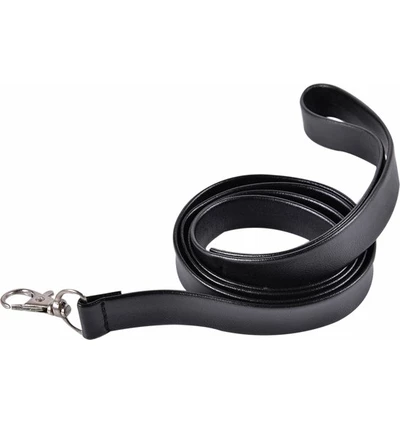 Power Escorts Kinky Collar Black Collar With Leash Adjustable - Obroża ze smyczą