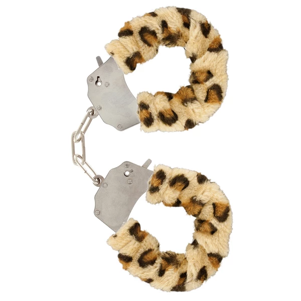 ToyJoy Furry Fun Cuffs Leopard Plush - Kajdanki z futerkiem, panterka