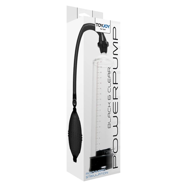 ToyJoy Power Pump Black-Clear - Pompk powiększająca penisa, czarna