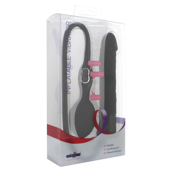 Seven Creations Inflatable Vibrator Black - Wibrator klasyczny z funkcją nadmuchiwania