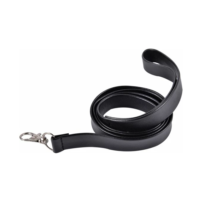 Power Escorts Kinky Collar Black Collar With Leash Adjustable - Obroża ze smyczą