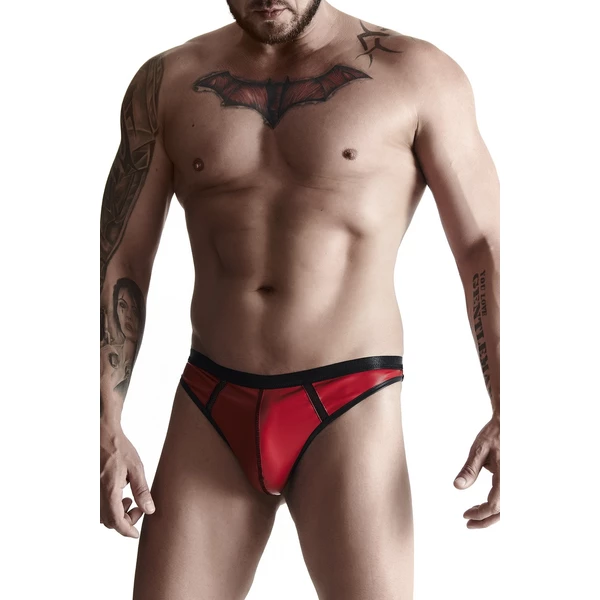 Regnes Men's Wetlook 06 - Męskie stringi, Czerwone