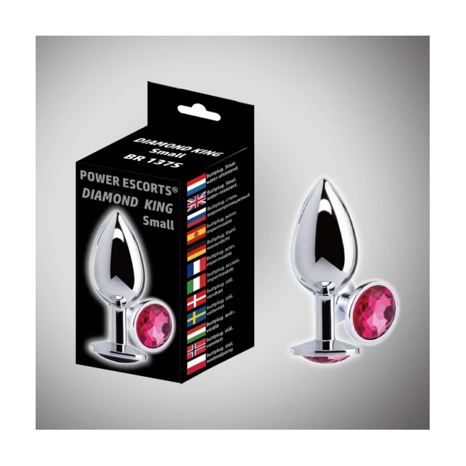 Power Escorts Diamond King Small Steel- Korek analny