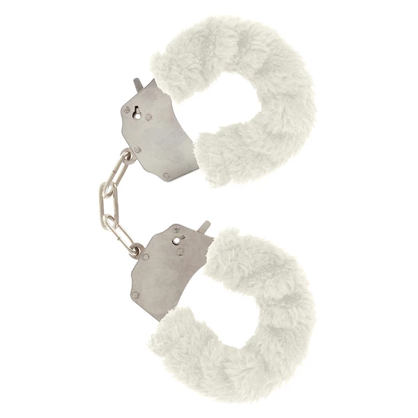 ToyJoy Furry Fun Cuffs White Plush - Kajdanki z futerkiem, białe