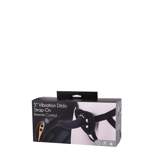 Seven Creations 5Inch Vibration Dildo Strap-On Black - Dildo strap on, wibrujące