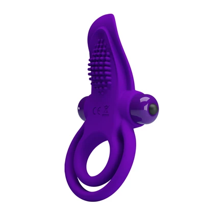 Pretty Love Vibrant Penis Ring Purple 10 s - Wibrujący pierścień erekcyjny