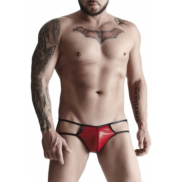 Regnes Men's Wetlook 02 - Męskie stringi, Czerwone