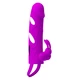 Pretty Love Penis Sleeve With Ball Strap Purple  - vibračný návlek na penis