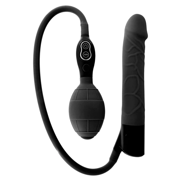 Seven Creations Inflatable Vibrator Black - Wibrator klasyczny z funkcją nadmuchiwania