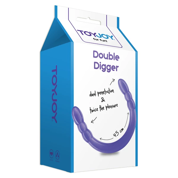 ToyJoy Double Digger Dong Purple - Dildo podwójne