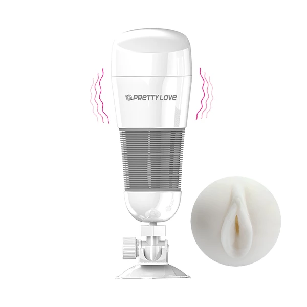 Pretty Love Hedy White Vibrating - Masturbator wibrujący z przyssawką