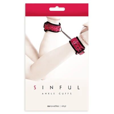 Sinful Ankle Cuffs Pink - Kajdanki, różowe