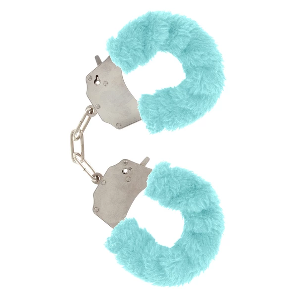 ToyJoy Furry Fun Cuffs Pale Blue Plush - Kajdanki z futerkiem, niebieskie
