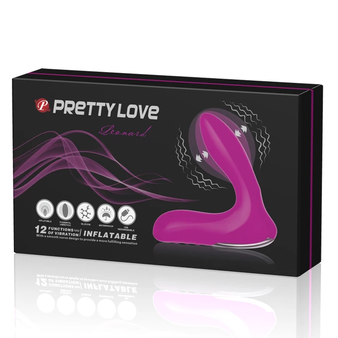 Pretty Love Leonard 12 (Pink) - Wibrujący masażer prostaty z opcją pompowania