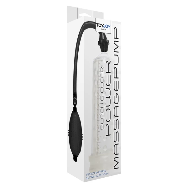 ToyJoy Power Massage Pump W. Sleeve Clear - Pompka powiększająca penisa