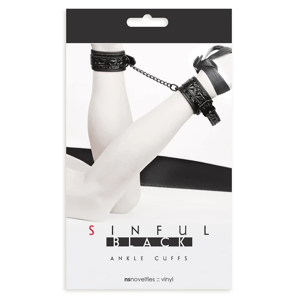 Sinful Ankle Cuffs Black - Kajdanki, czarne