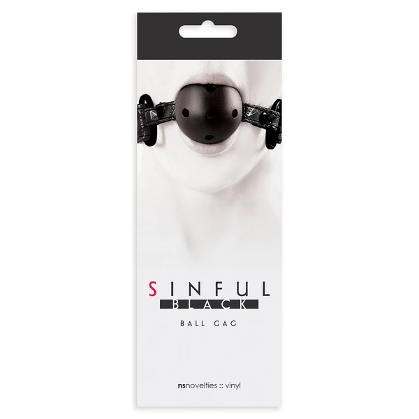 Sinful Ball Gag Black - Knebel z kulką