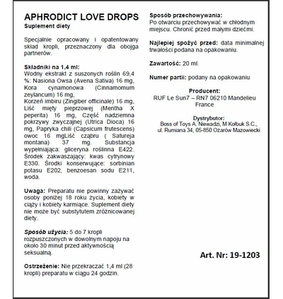 RUF Aphrodict Love Drops 30 Ml - Krople na libido