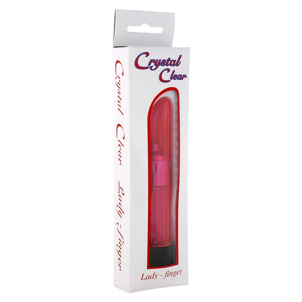 Seven Creations Crystal Clear Pink Ladyfinger Vib. - Wibrator klasyczny