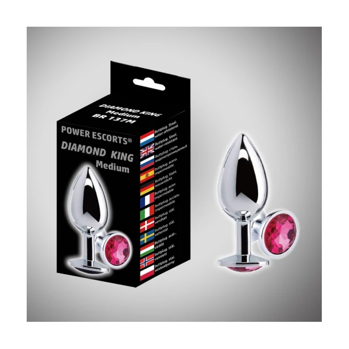 Power Escorts Diamond King Medium Steel - Korek analny