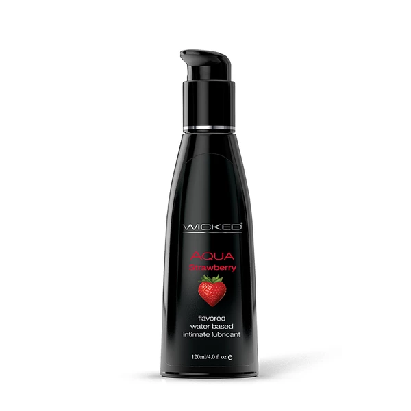 Wicked Aqua Strawberry Flavored 120Ml - Lubrykant na bazie wody, o smaku truskawkowym