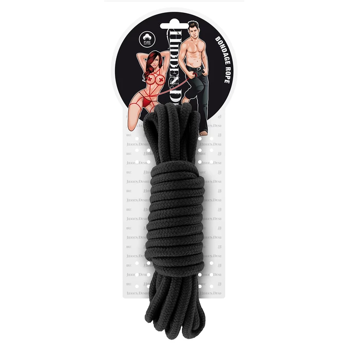 Hidden Desire Bondage Rope 5 Meter Black - Lina do krępowania Czarny