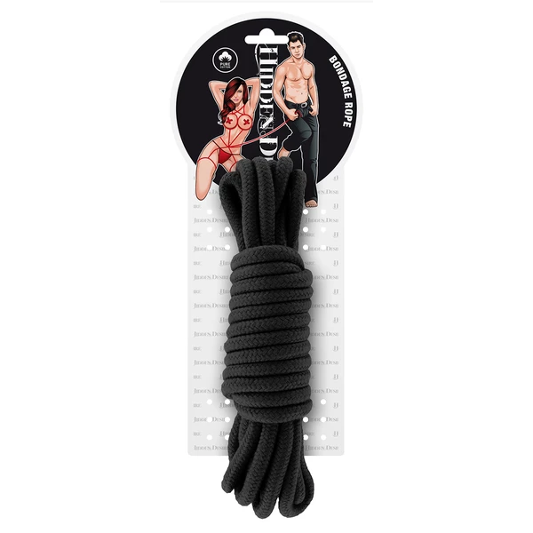 Hidden Desire Bondage Rope 5 Meter Black - Lina do krępowania Czarny