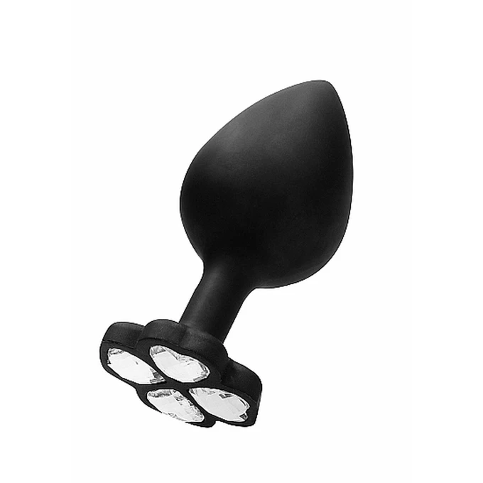 Ouch! Lucky Diamond Butt Plug Black Large - Korek analny z diamentem Czarny