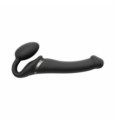 Strap-on-me Vibrating Strap-on Black M - Wibrujące dildo strap on, Czarny