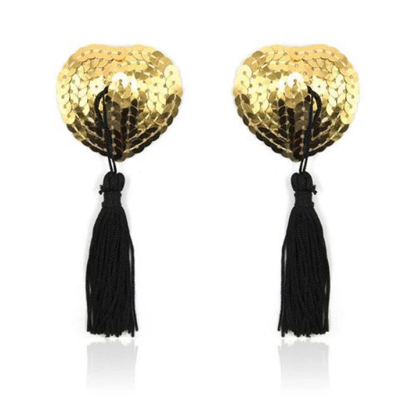 Toyz4lovers Heart Shine Nipples Tassels (Oro) - Nasutniki Złoty