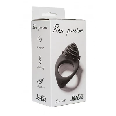 Lola Toys Erection Vibroring Pure Passion Sunset Black - Wibrujący pierścień erekcyjny Czarny