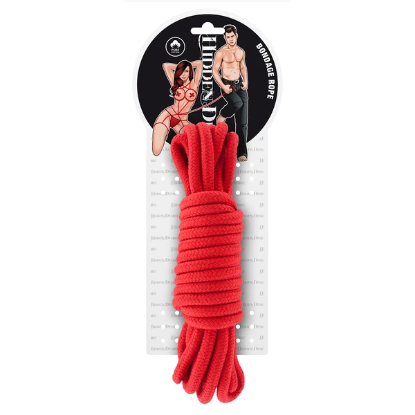 Hidden Desire Bondage Rope 5 Meter Red - Lina do krępowania Czerwony
