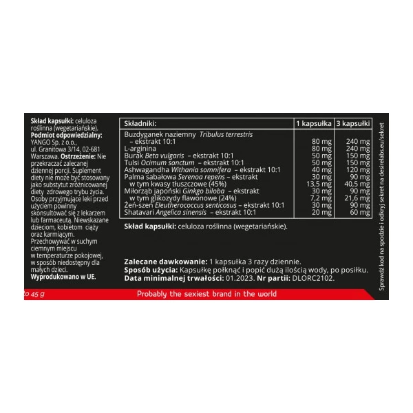 Desire Labs Orgasm control 90 kaps. - kapsułki opóźniające wytrysk