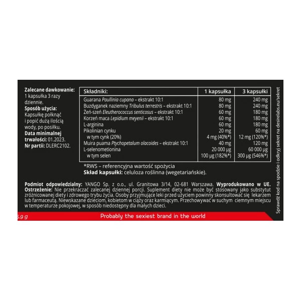 Desire Labs Erect Power 90 kaps. - kapsułki na erekcję