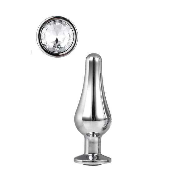 Dream Toys Gleaming Love Silver Pleasure Plug S - Korek analny z diamentem